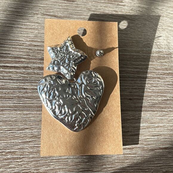 Heart shape drop earrings N42 - Picture 4 of 5